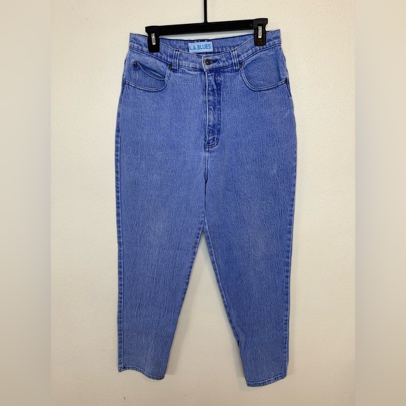 L.A. Blues Denim - 90s LA Blues High Waisted Stone Wash Mom Jeans Women’s Size 16 Tapered Leg